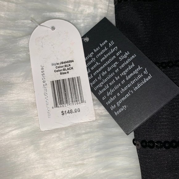 NWT JESSICA SIMPSON Sleeveless Black Sequin Dress - Picture 4 of 6